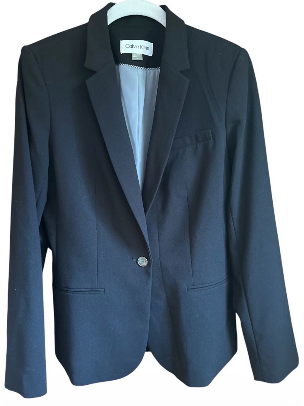 Calvin Klein Black Tailored Single-Button Blazer Sz 4